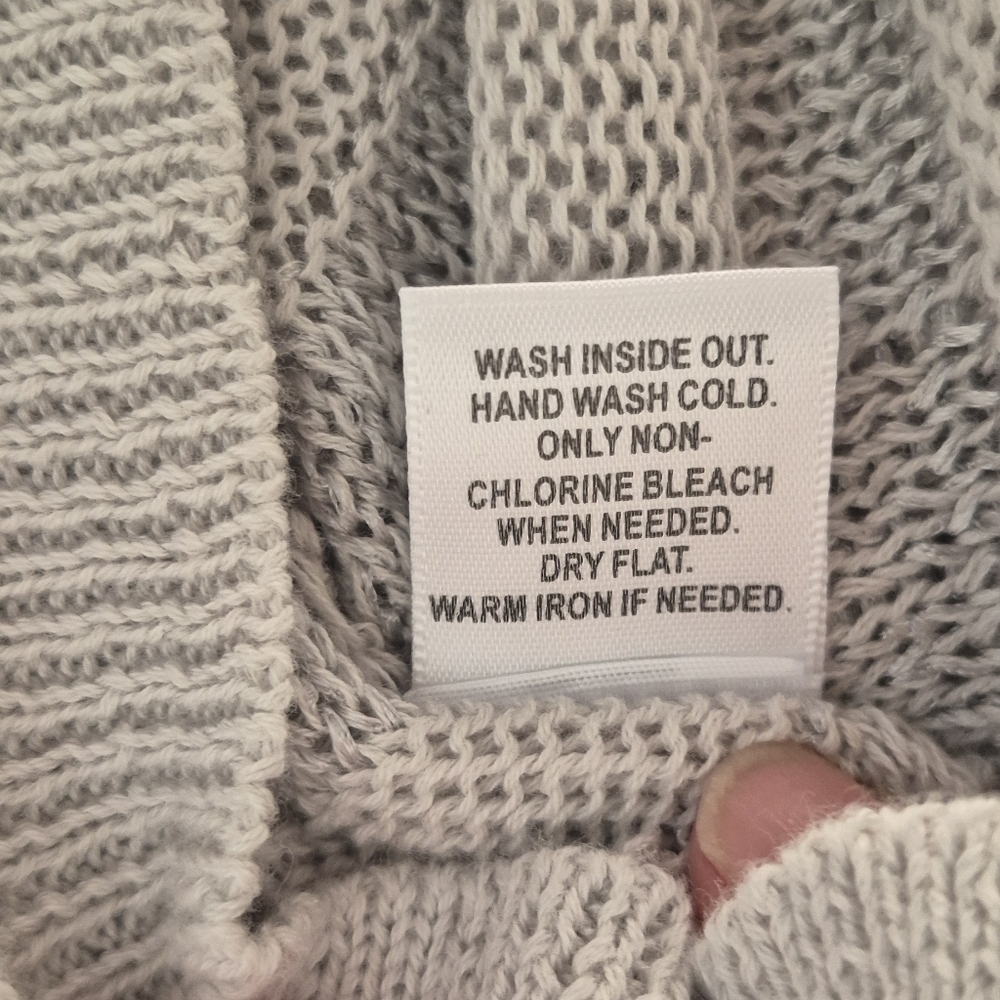 Elle Women's Light Gray Striped Crewneck Sweater - Picture 5 of 5